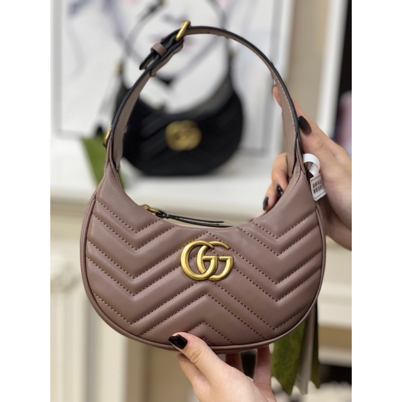 ✅Túi GG kẹp nách - Size 22cm - Da bò chần bông