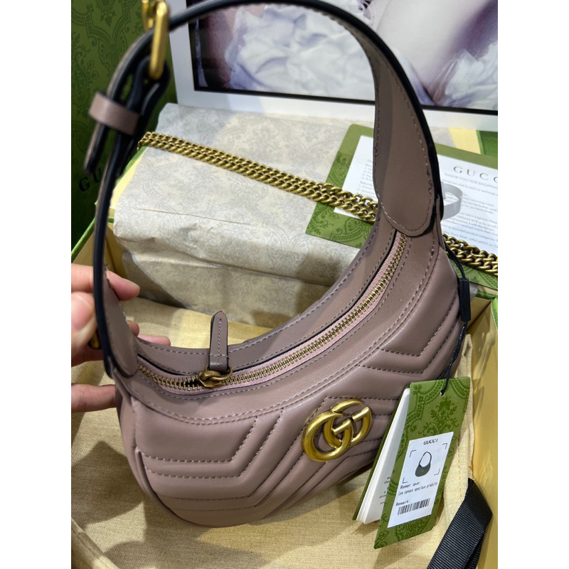 ✅Túi GG kẹp nách - Size 22cm - Da bò chần bông