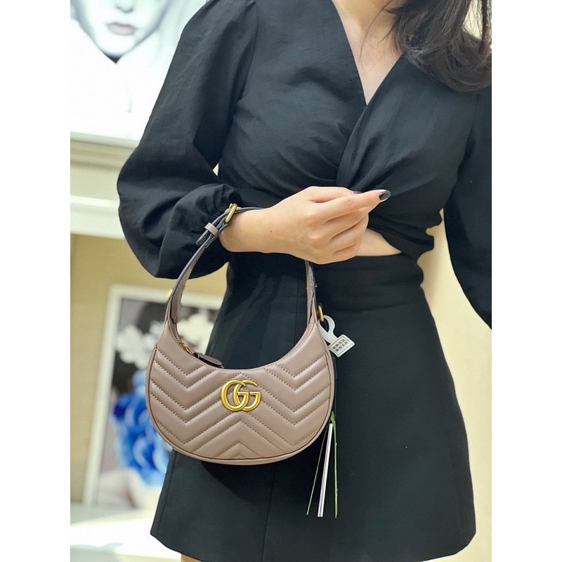✅Túi GG kẹp nách - Size 22cm - Da bò chần bông