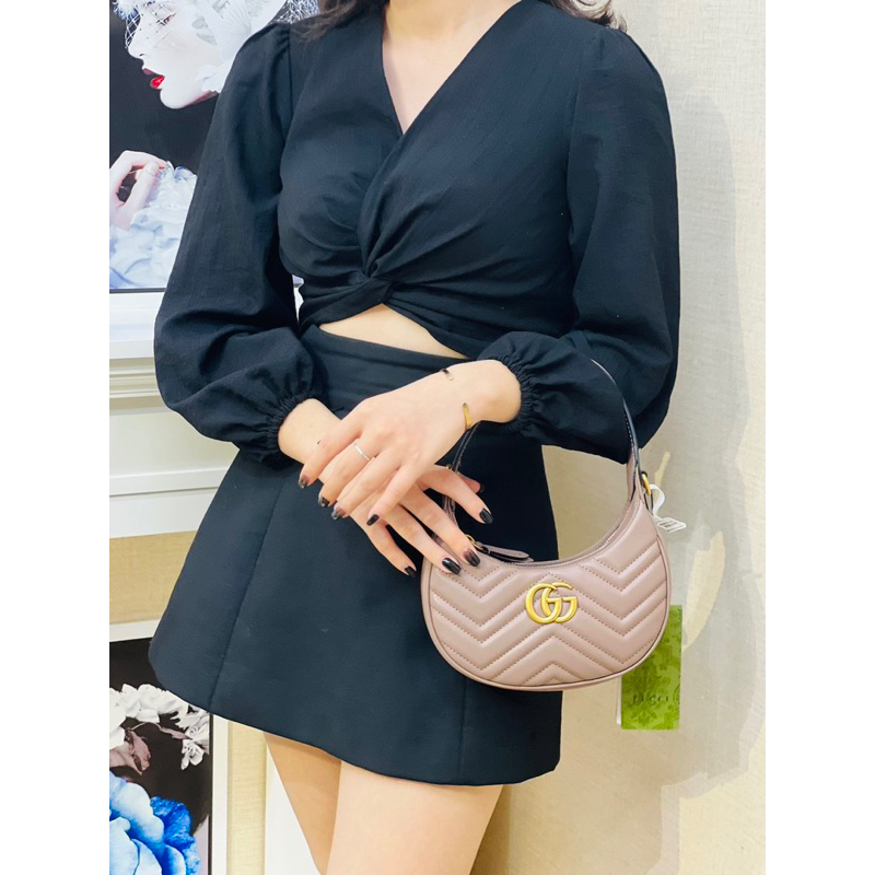 ✅Túi GG kẹp nách - Size 22cm - Da bò chần bông