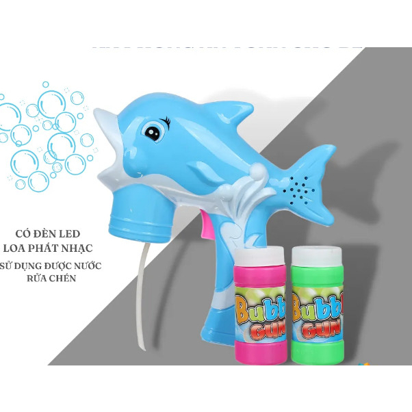 Đồ chơi bong bóng xà phòng hình cá heo - Súng bắn bong bóng xà phòng hình cá heo ch