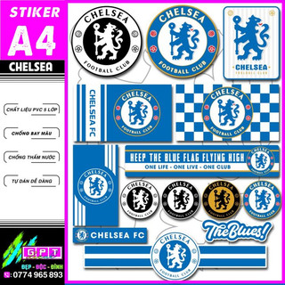 Tem bóng đá clb chelsea ,hình dán đa vị trí cho mọi xe máy , sticker trang trí cho các thiết bị công nghệ