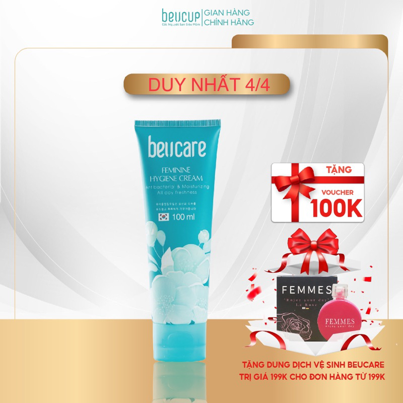 Dung Dịch Vệ Sinh Phụ Nữ Và Vệ Sinh Cốc Nguyệt San BeUcare 100ml Chính Hãng- se khít, khử