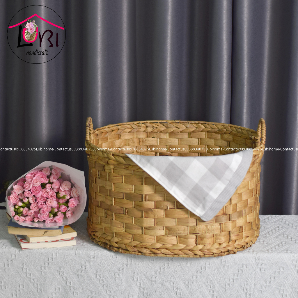- Sọt đựng đồ đan lục bình hình oval - cỡ lớn, sang trọng