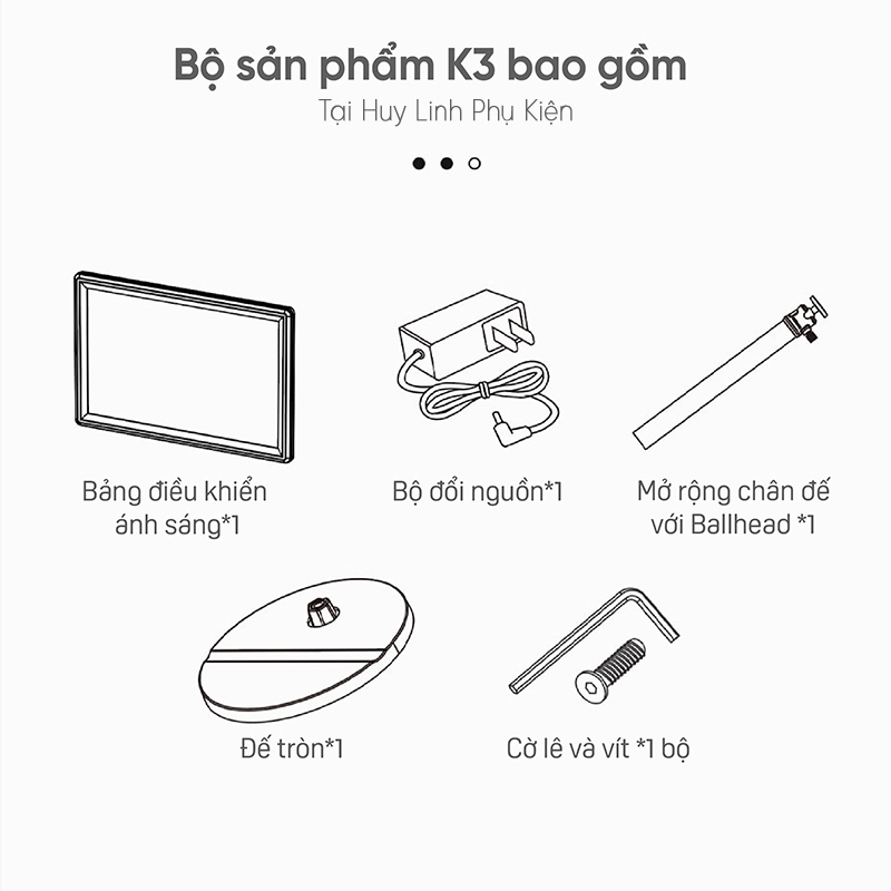 Bộ Kit Vijim K3 đèn Led Key Light để bàn - Phù hợp cho TikTok Live Streaming Youtube