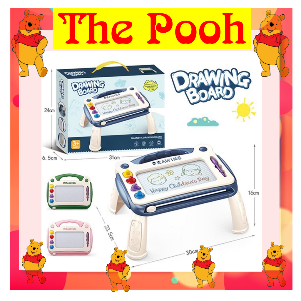 Bảng Vẽ Tự Xóa Cho Bé Thông Minh Có Chân Bàn, Bảng Từ Tính Tập Viết, Tập Vẽ Cho Bé - The Pooh