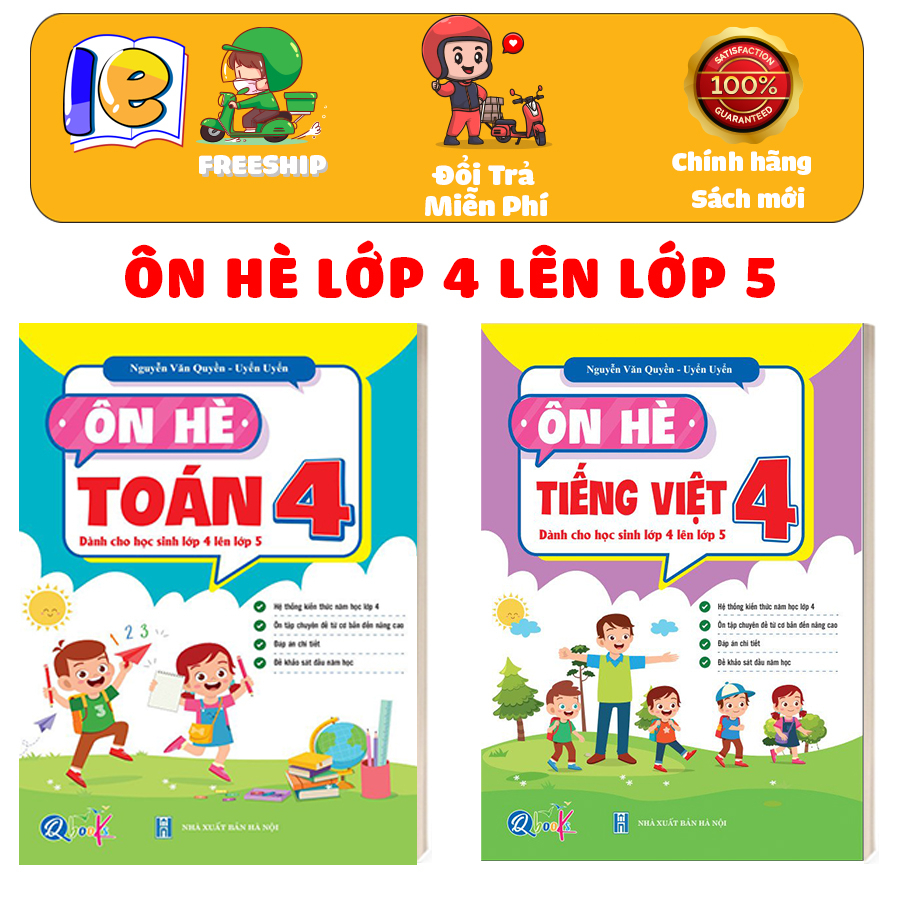 Sách - Combo Ôn Hè Toán và Tiếng Việt 4 - Dành cho học sinh lớp 4 lên lớp 5 (2 cuốn)