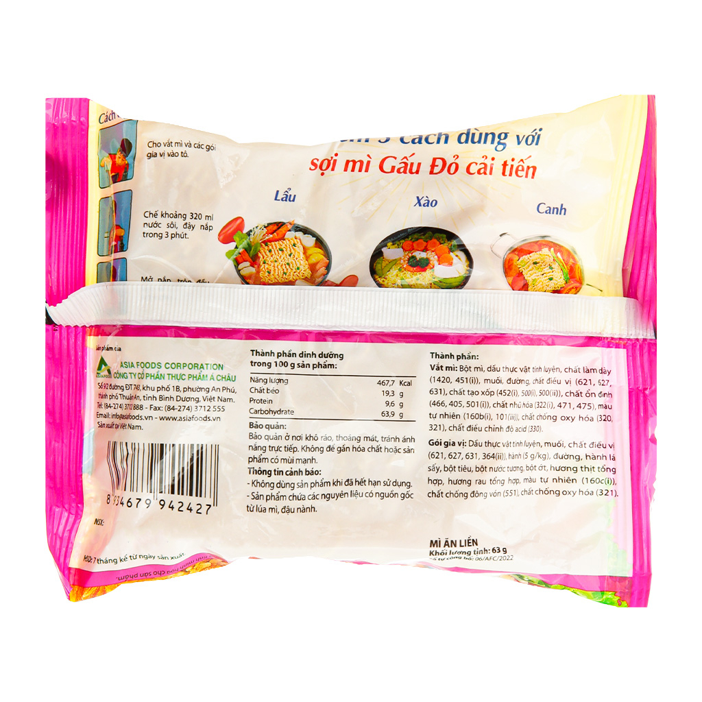 MÌ GẤU ĐỎ 63G.