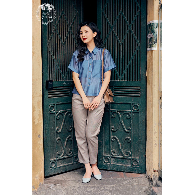 Quần Baggy Công Sở Kẻ Caro Màu Mới LÁ IN HOA Xanh Than, Nâu Ghi, Nâu Ghi Caro, Kẻ Đen, Nâu Xanh Kẻ Nhí, Kẻ Ghi Sáng