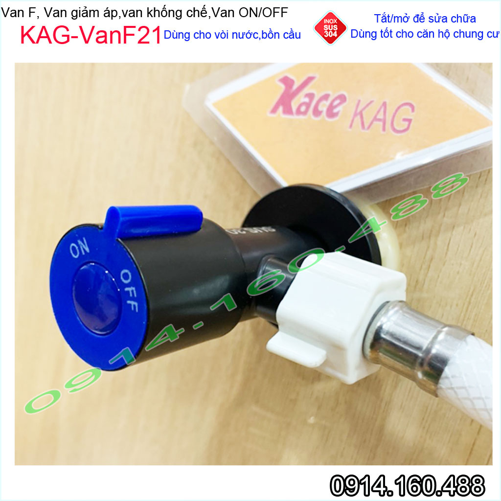 Van giảm áp ON OFF sus304 KAG-VanF21, van F khóa dây cấp máy nước nóng D21 vòi nước chung cư siêu bền sử dụng tốt