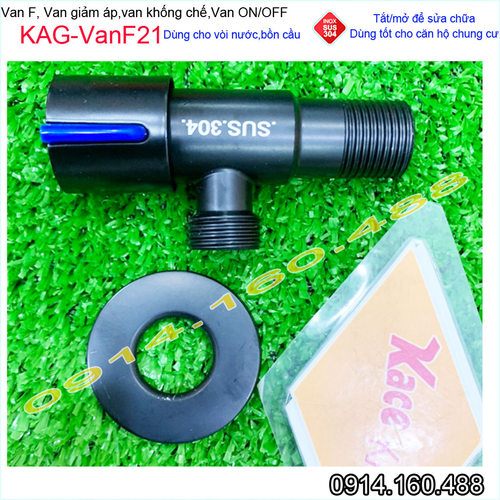 Van giảm áp ON OFF sus304 KAG-VanF21, van F khóa dây cấp máy nước nóng D21 vòi nước chung cư siêu bền sử dụng tốt