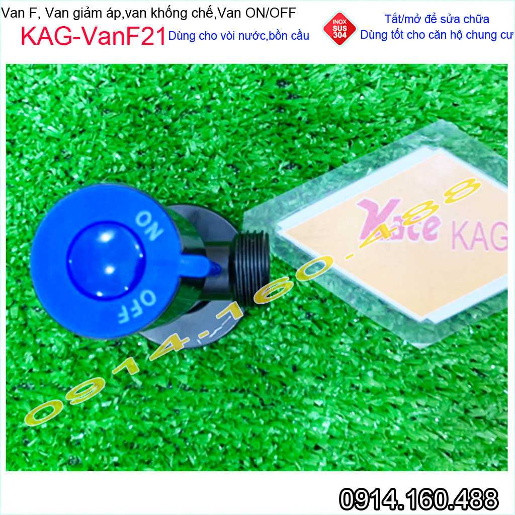 Van giảm áp ON OFF sus304 KAG-VanF21, van F khóa dây cấp máy nước nóng D21 vòi nước chung cư siêu bền sử dụng tốt