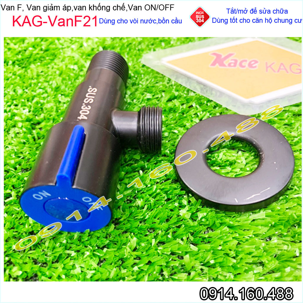Van giảm áp ON OFF sus304 KAG-VanF21, van F khóa dây cấp máy nước nóng D21 vòi nước chung cư siêu bền sử dụng tốt