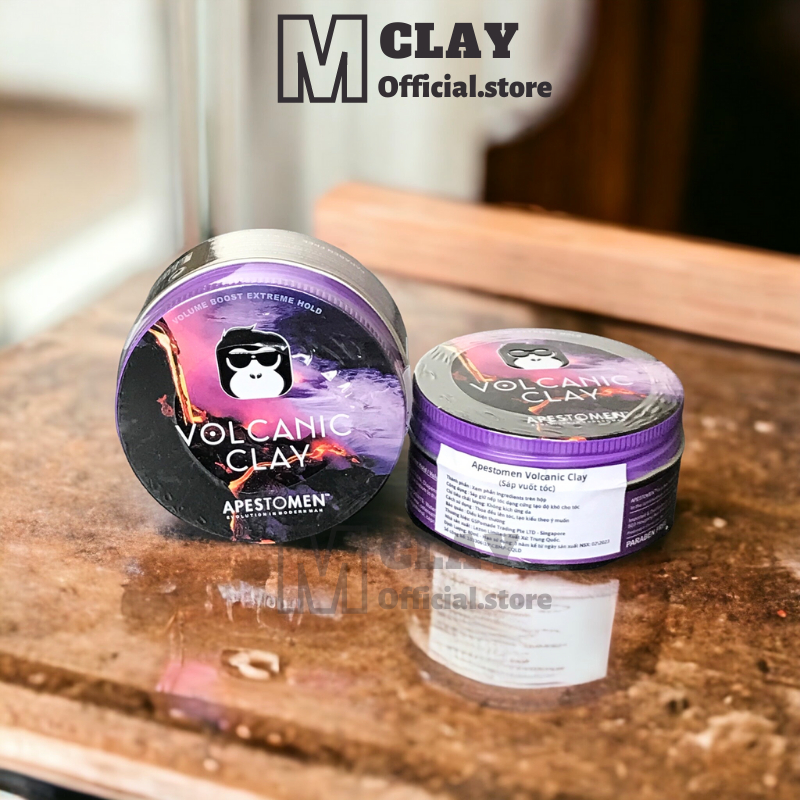 Sáp vuốt tóc nam Volcanic Clay V5 chính hãng ,gôm hay keo xịt tóc giữ nếp tóc cả ngày Monkey Clay VOL