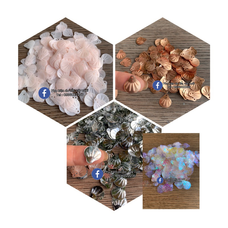 Vảy kim sa sò đủ màu sắc đính kết áo dài, đầm , váy dạ hội, váy cưới, đồ hanm
