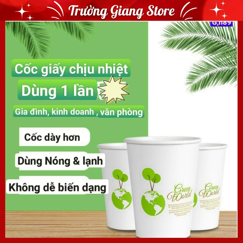 Set 50 Cốc Giấy Dùng 1 Lần Chịu Nhiệt An Toàn Sức Khoẻ Thân Thiện Môi Trường