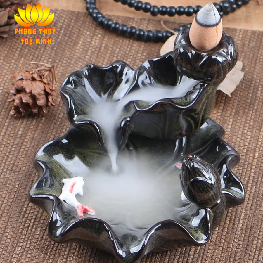 Thác khói phong thuỷ Trầm Hương Tuệ Minh - Đồ dùng thờ cúng, trang trí bàn làm việc, phòng khách, Uy Phong Gia Chủ