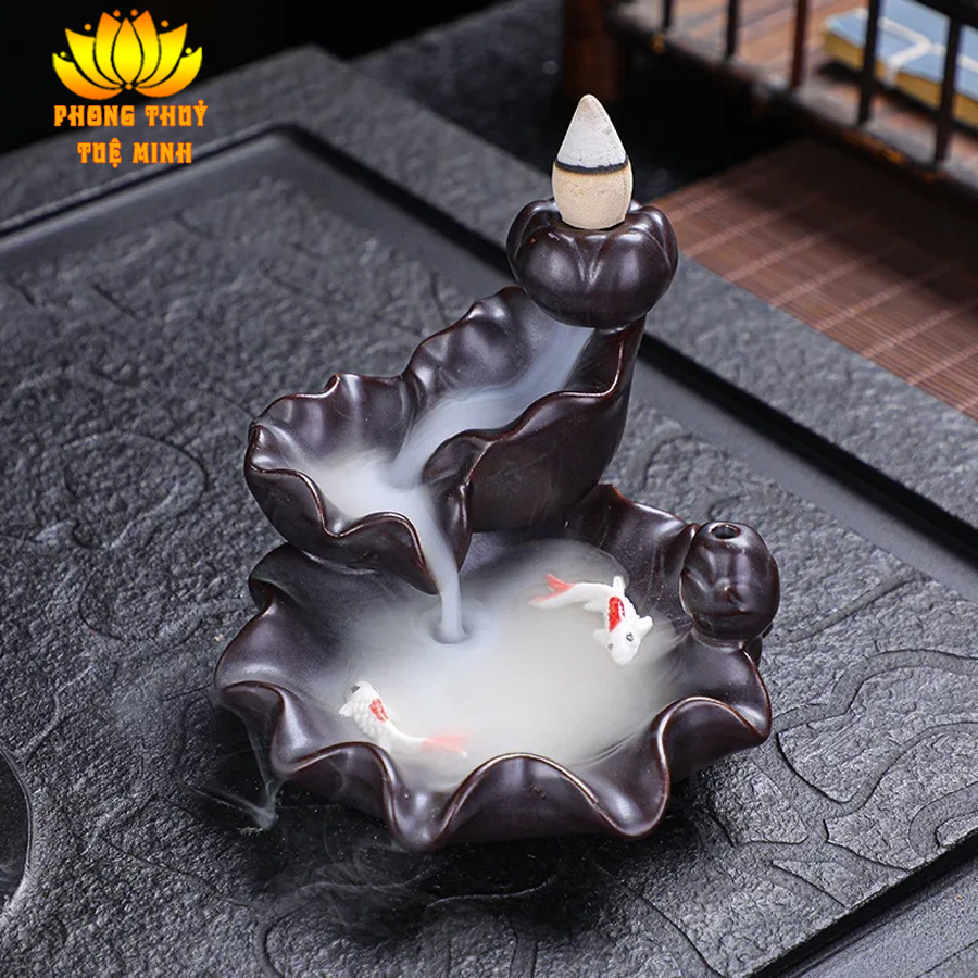 Thác khói phong thuỷ Trầm Hương Tuệ Minh - Đồ dùng thờ cúng, trang trí bàn làm việc, phòng khách, Uy Phong Gia Chủ
