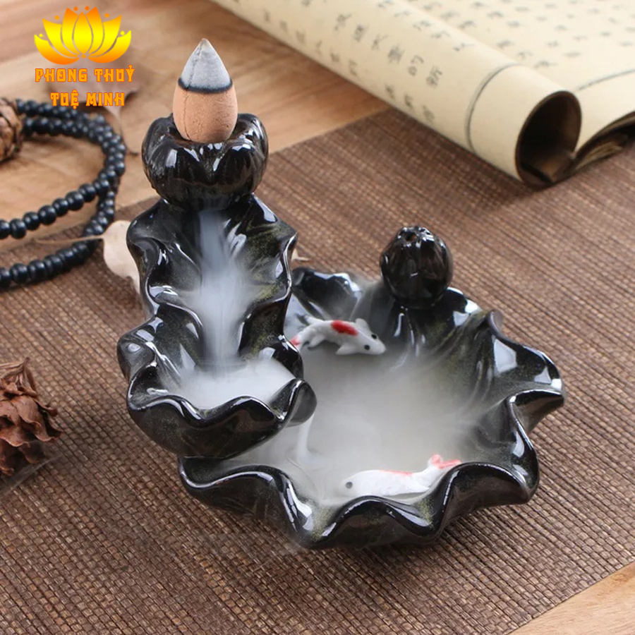 Thác khói phong thuỷ Trầm Hương Tuệ Minh - Đồ dùng thờ cúng, trang trí bàn làm việc, phòng khách, Uy Phong Gia Chủ