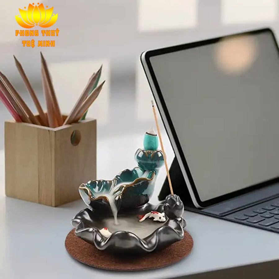 Thác khói phong thuỷ Trầm Hương Tuệ Minh - Đồ dùng thờ cúng, trang trí bàn làm việc, phòng khách, Uy Phong Gia Chủ