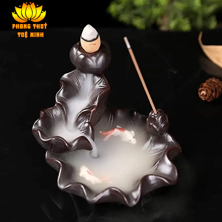 Thác khói phong thuỷ Trầm Hương Tuệ Minh - Đồ dùng thờ cúng, trang trí bàn làm việc, phòng khách, Uy Phong Gia Chủ