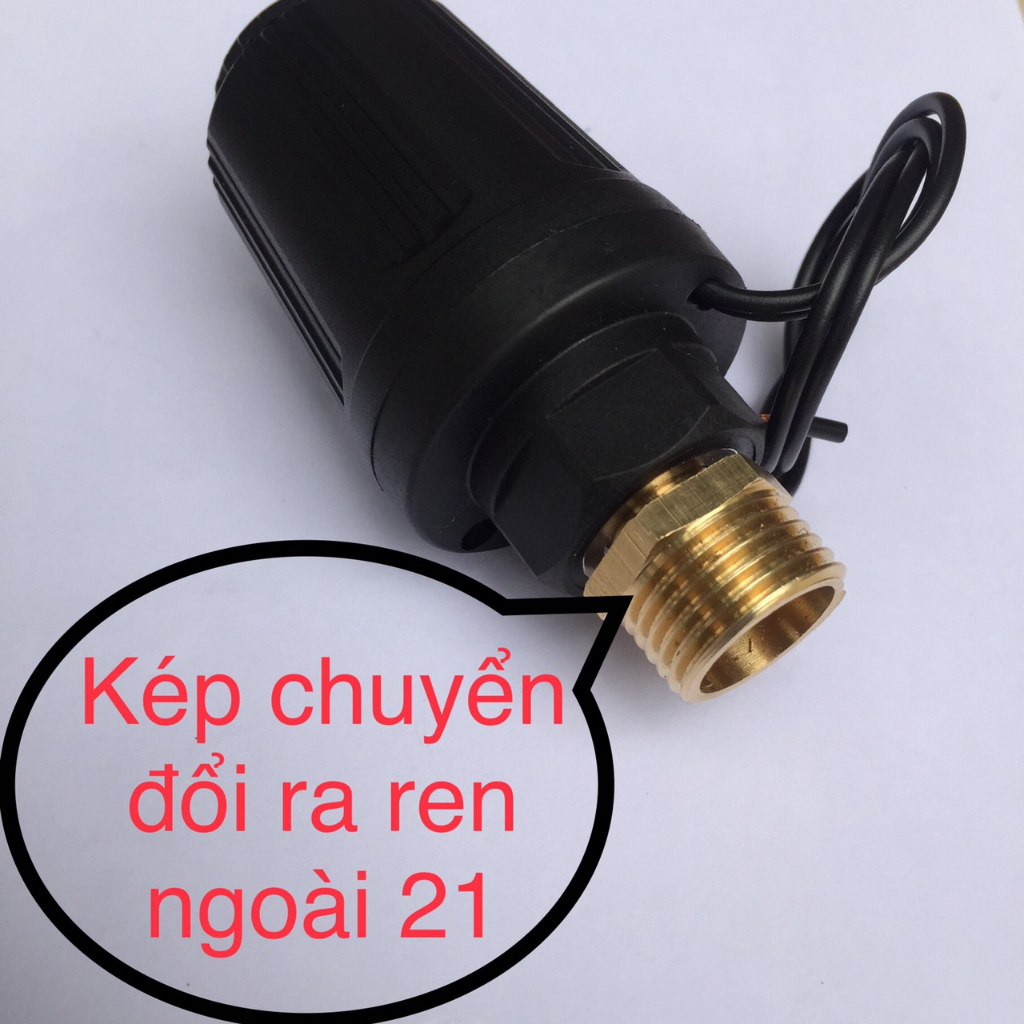 Rơ le máy bơm tăng áp điện tử đời mới nhất ren trong 12mm, 14mm và ren ngoài 21mm tùy chọn thêm bình áp