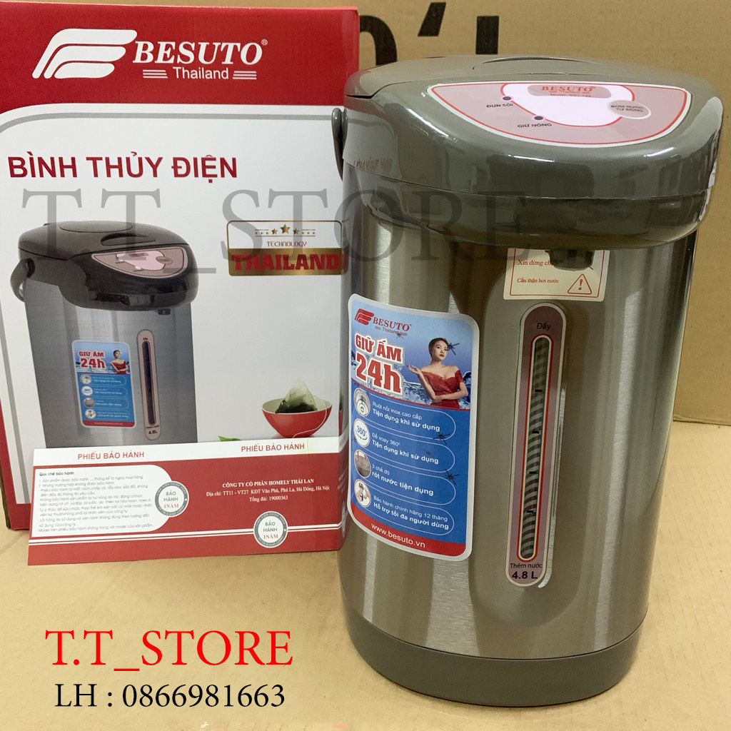 Bình Thủy Điện Phích Điện BESUTO BST-129 Dung Tích 4.8L , Công xuất 750W Hàng Chính Hãng - Bảo Hành 12 Tháng