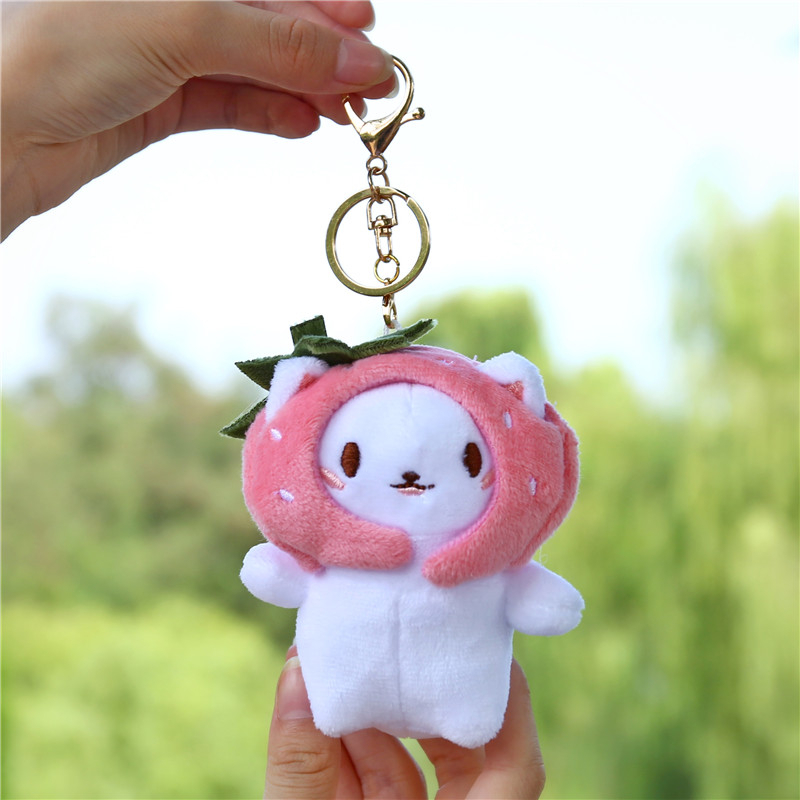Móc khóa mèo bông có nón đội Mun Mun Store