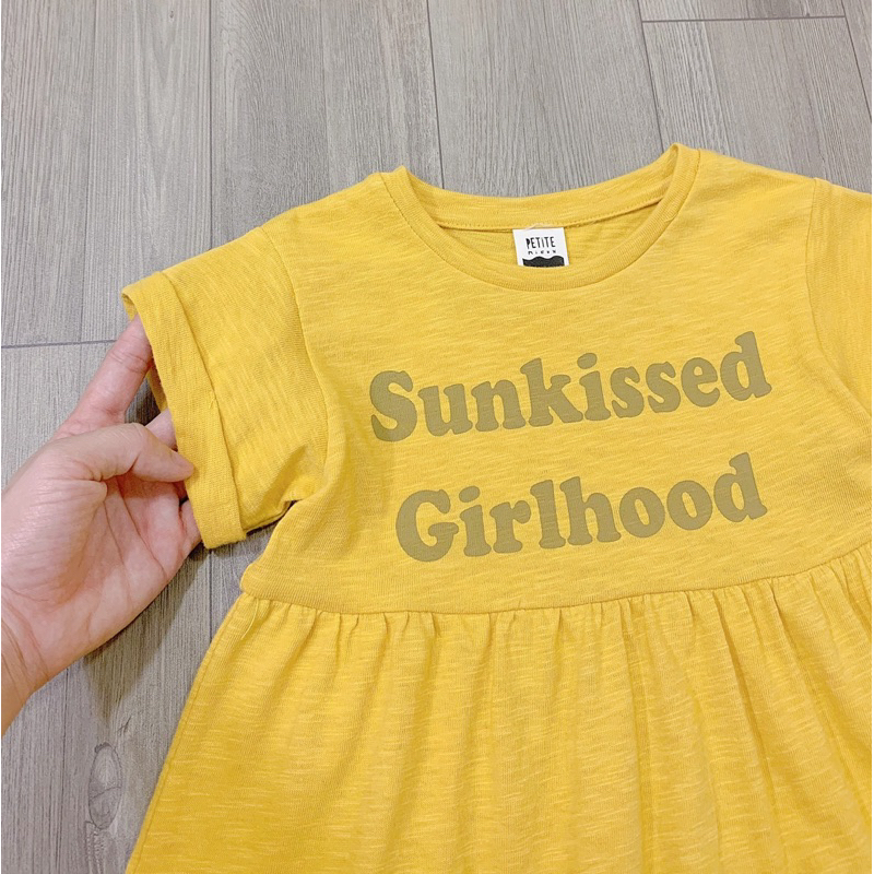 Đầm Petite Mieux VN xuất Hàn chất cotton xước 3 tầng bé gái