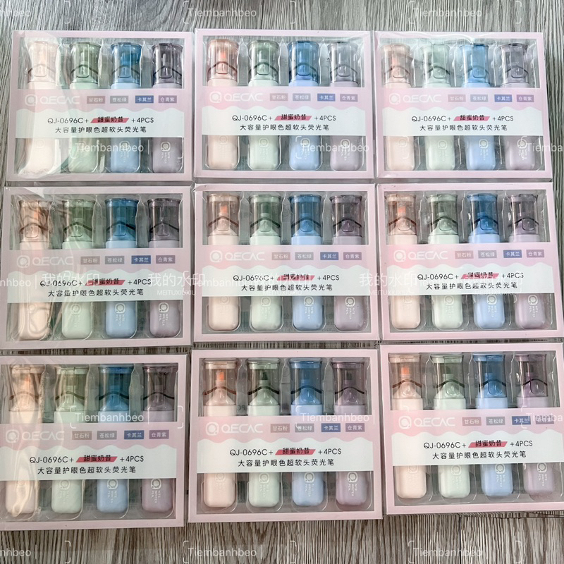 Bộ Bút Highligh 6 Cây màu pastel và Xoá 2 đầu đa năng