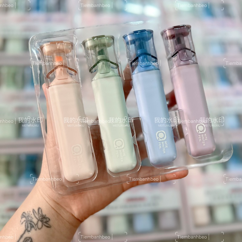 Bộ Bút Highligh 6 Cây màu pastel và Xoá 2 đầu đa năng