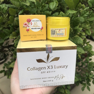 Combo kem body collagen x3 luxury + kích trắng x3 đông anh