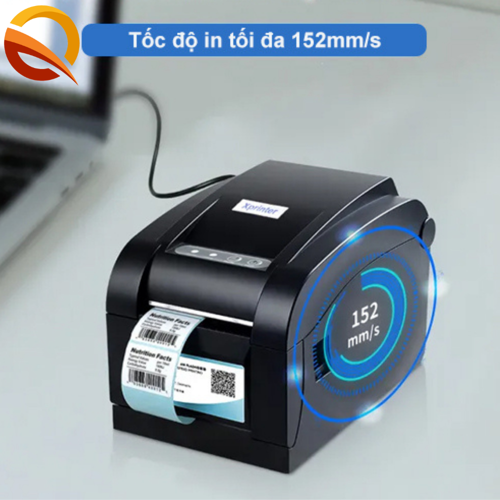 Máy in decal nhiệt Xprinter XP-350B, máy in tem nhãn, mã vạch, khổ giấy 50x30, 50x40, 58x40, 35x22, 75x22