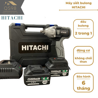 Máy siết bulong Hitachi 118v động cơ không chổi than bắn ốc bắn bulông bắn vít tôn tặng kèm 2 pin 1 sạc