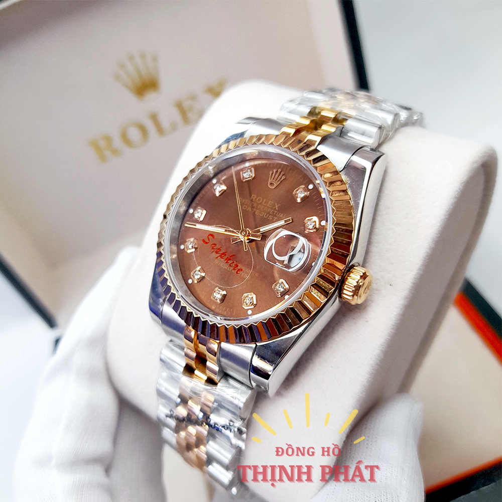 Đồng Hồ Đôi Nam Nữ R.OLEX Kính Sapphire Chống Nước