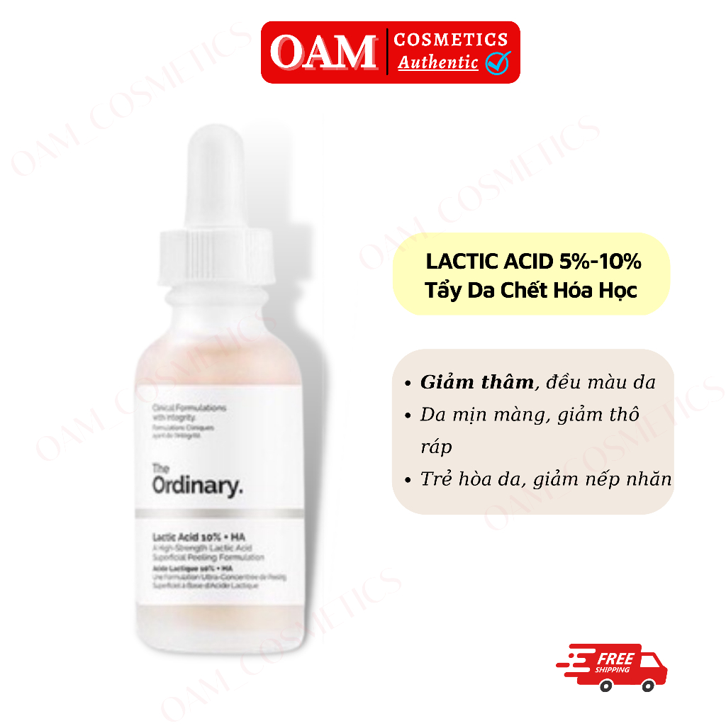 Serum tẩy da chết Lactic Acid + HA 10% +5% 30ml