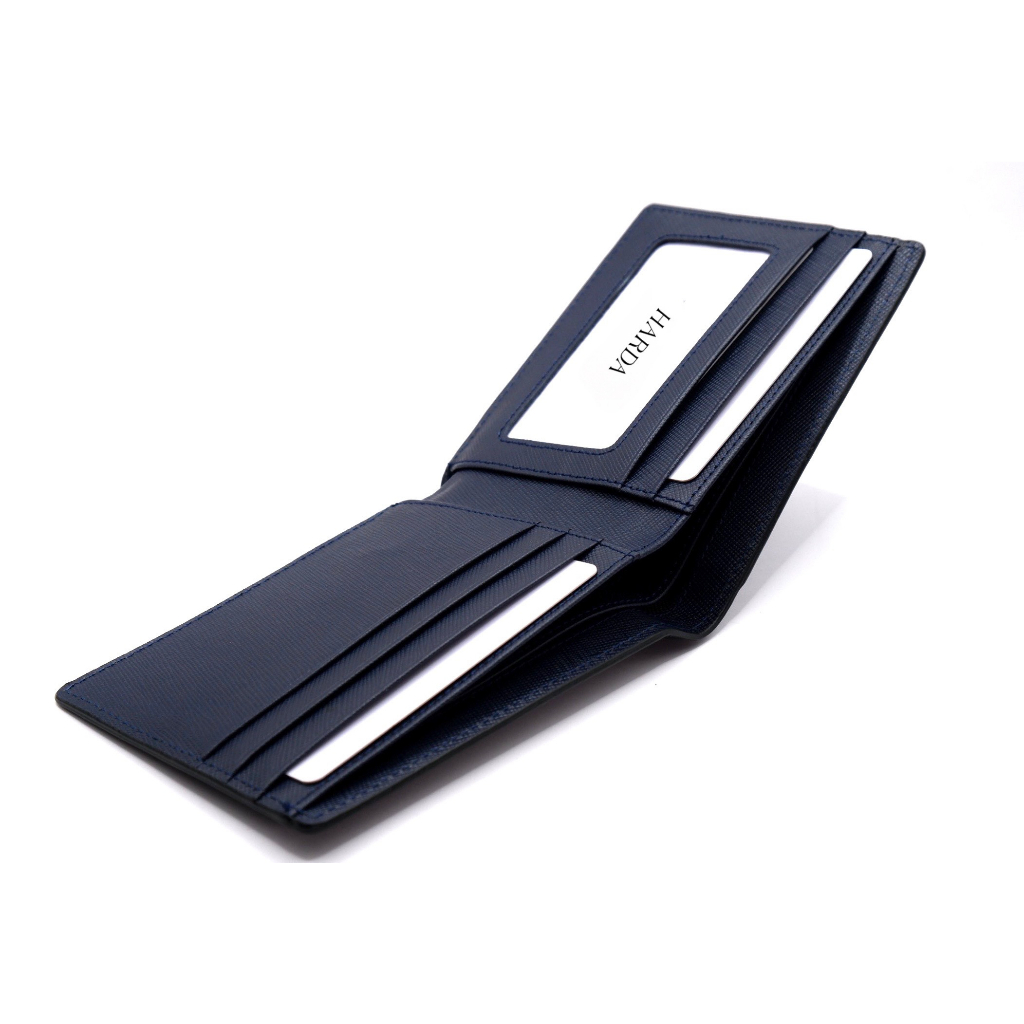 VÍ da nam Bóp da ngang Harda làm từ da Saffiano nhâp khẩu cao cấp