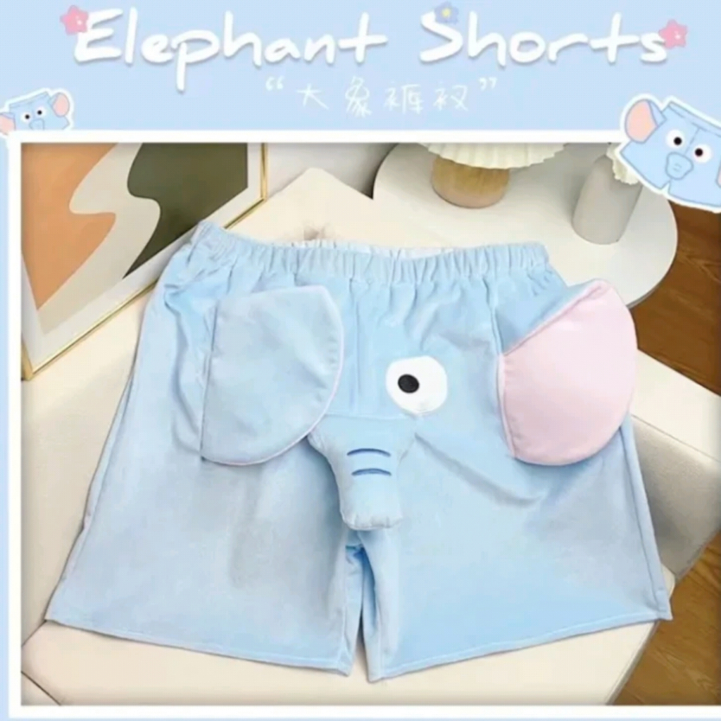 (Hàng ORDER) Quần ngắn con voi, quần đùi du lịch elephant short cute, quần dumpo unisex, hoạt hình Anime, có tiếng kêu