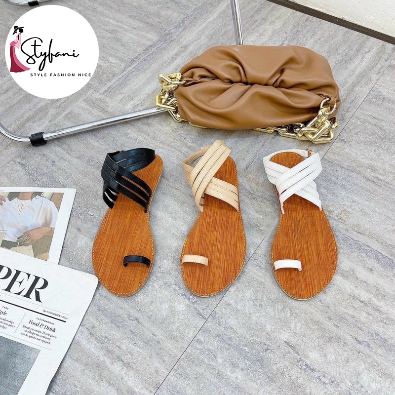 Sandal Nữ Xỏ Ngón Đế Bệt Tiểu Thư, Dây Mảnh Quai Chéo Đi Biển Đi Học Cực Xinh