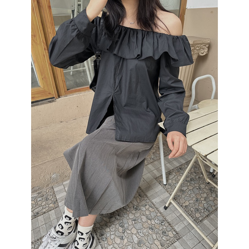 Áo Trễ vai dài tay bo