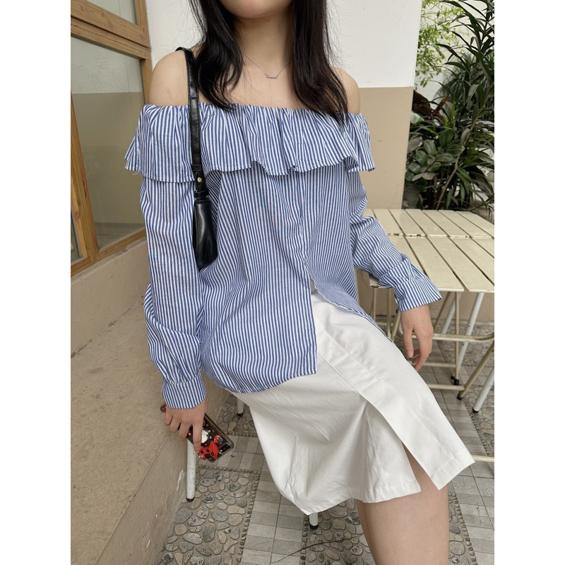 Áo Trễ vai dài tay bo