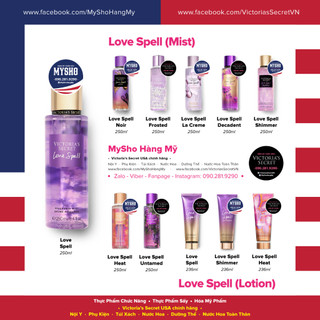 [250mL} Xịt toàn thân Love Spell các dòng limited edition - Hàng nhập Victoria's Secret USA