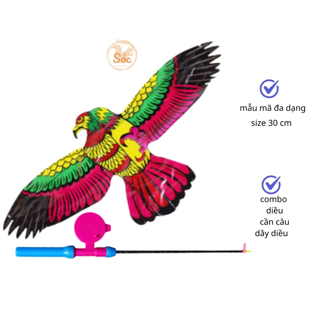 Đồ Chơi Diều Cần Câu 3D Mini TDG Cho Bé Họa Tiết Hoạt Hình Dễ Thương Kèm Cần Câu Và Dây Thả