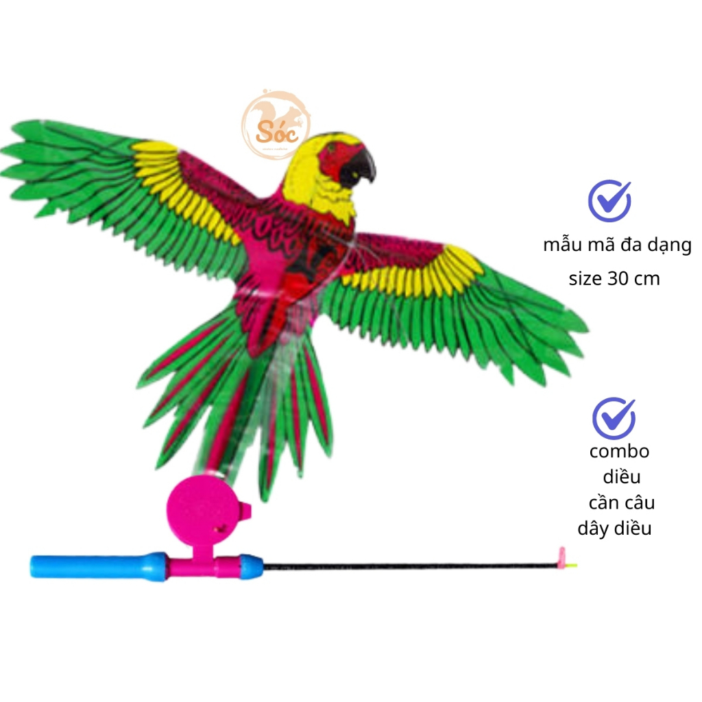 Đồ Chơi Diều Cần Câu 3D Mini TDG Cho Bé Họa Tiết Hoạt Hình Dễ Thương Kèm Cần Câu Và Dây Thả