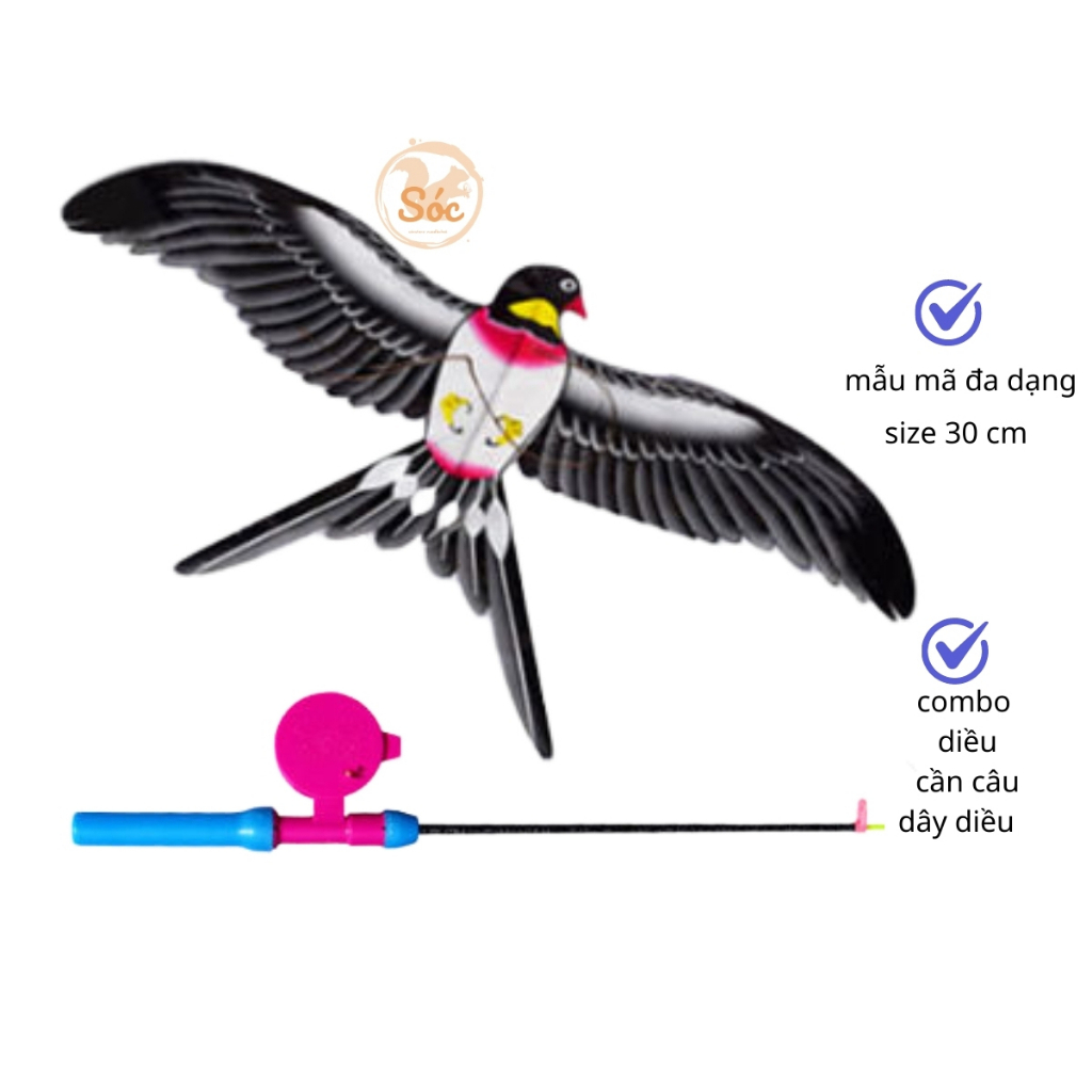 Đồ Chơi Diều Cần Câu 3D Mini TDG Cho Bé Họa Tiết Hoạt Hình Dễ Thương Kèm Cần Câu Và Dây Thả