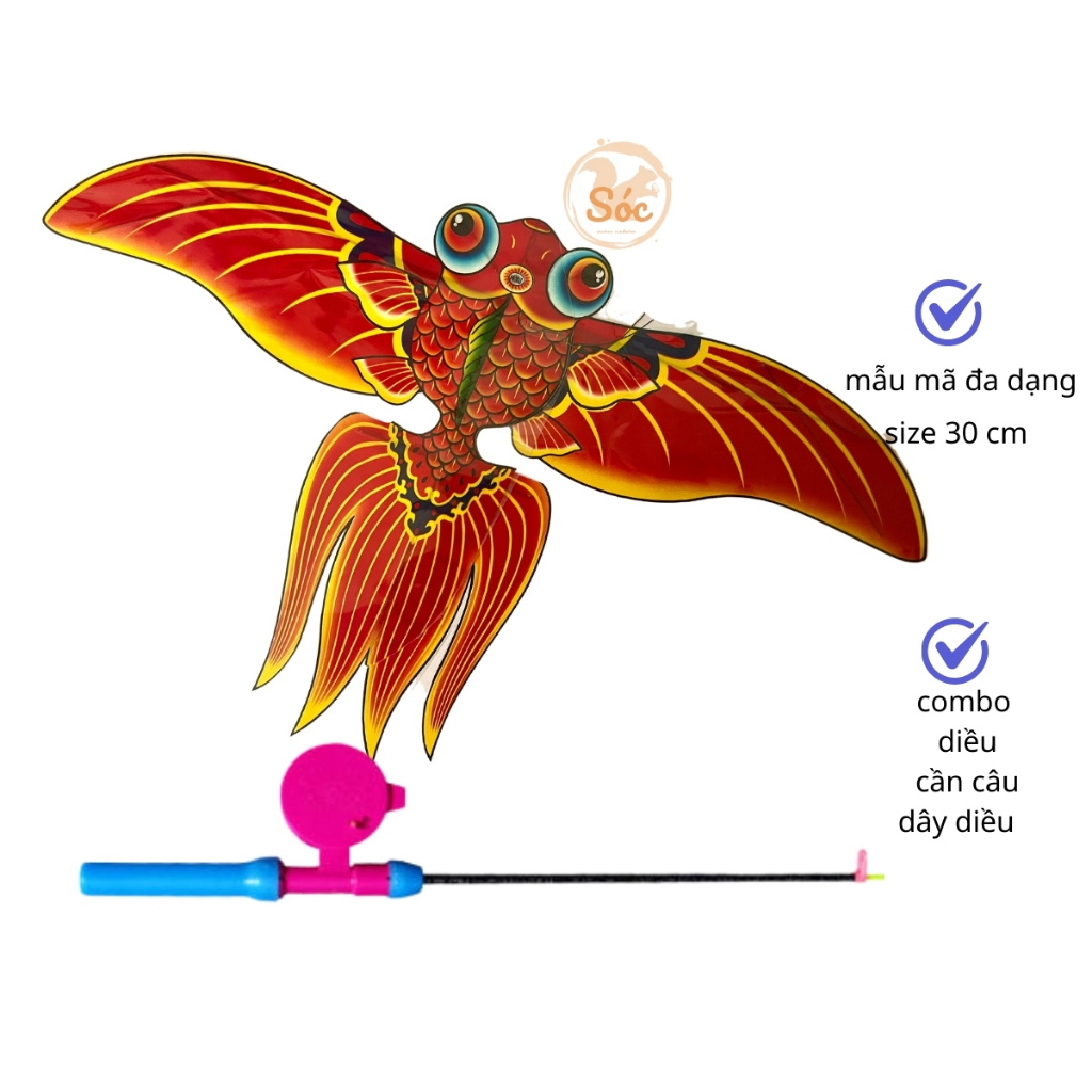 Đồ Chơi Diều Cần Câu 3D Mini TDG Cho Bé Họa Tiết Hoạt Hình Dễ Thương Kèm Cần Câu Và Dây Thả