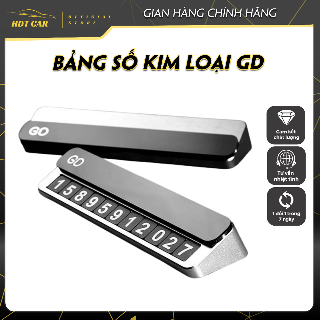 Bảng số điện thoại ô tô, Bảng số điện thoại GD chất liệu hợp kim Cao Cấp - Số phản quang vào ban đêm