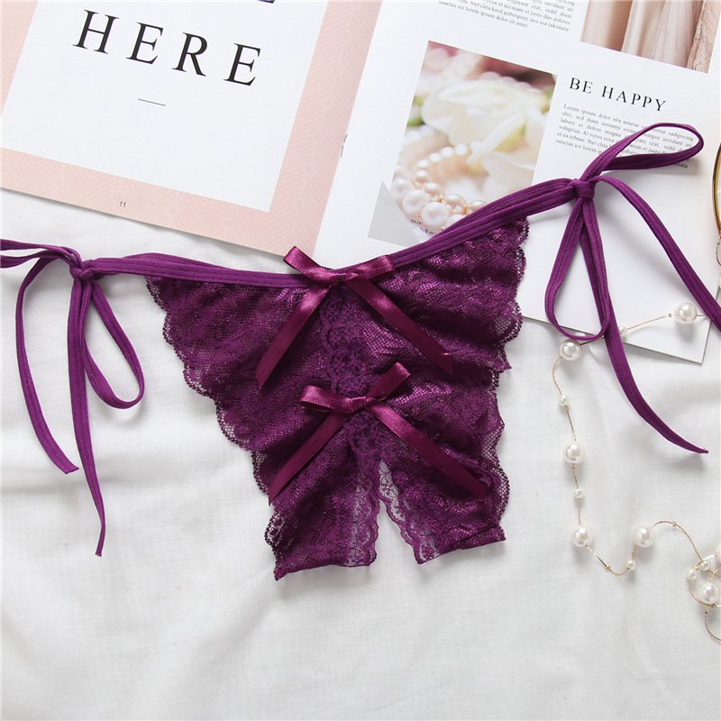 Quần lót ren xẻ đáy cột dây TuTu AQ001