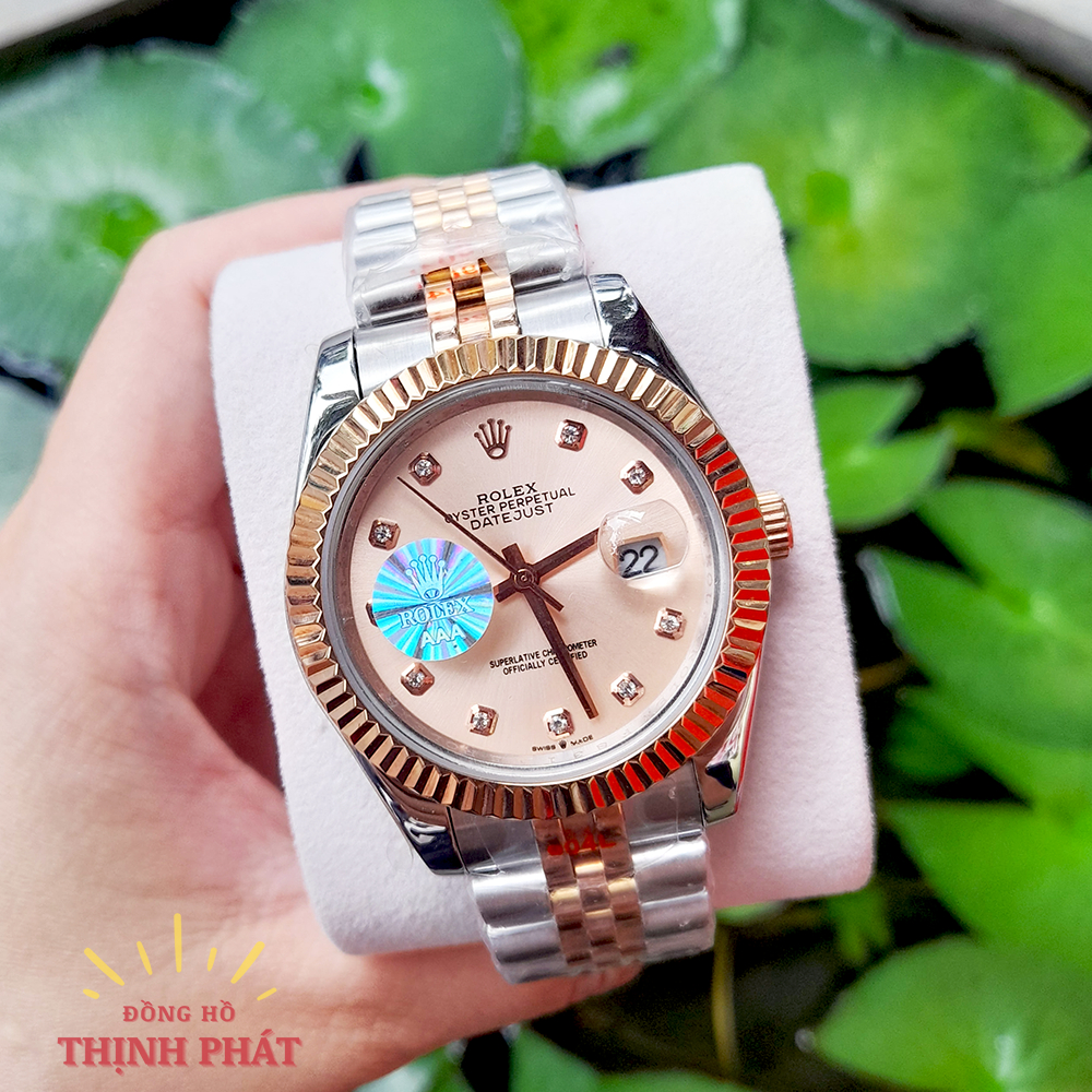 Đồng Hồ Tự Động Nam R.olex Day Just Vàng Hồng - máy Automatic Nhật Bản - Niềng Khía Case 41mm Cao Cấp