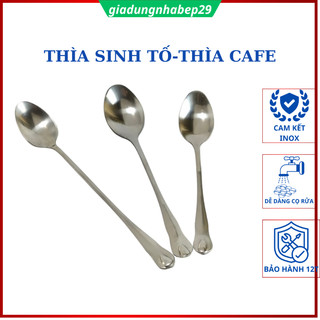 Thìa sinh tố inox cán dài muỗng cà phê ( cafe ) thìa ăn dặm cán giọt nước, sáng bóng bền đẹp
